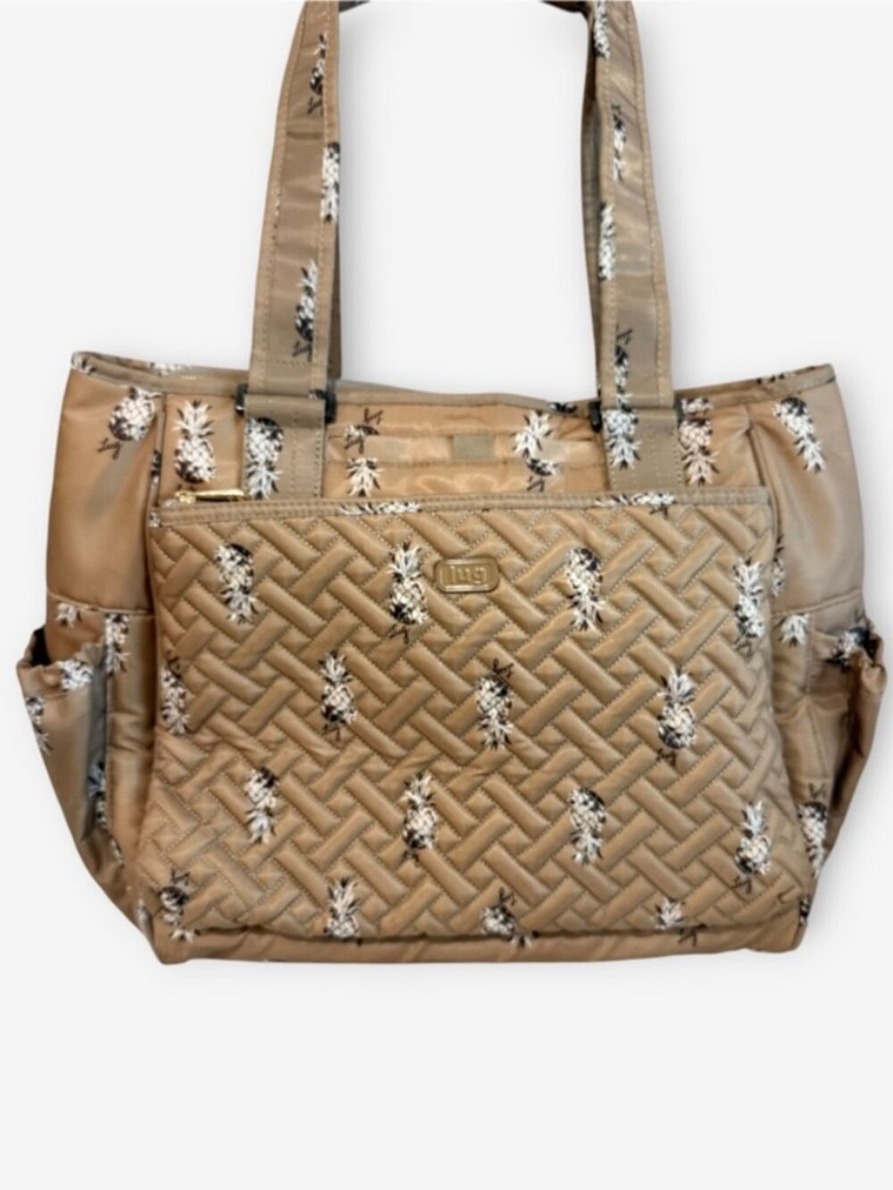 Lug Cabby RFID Shopper Travel Tote Pineapple Gold